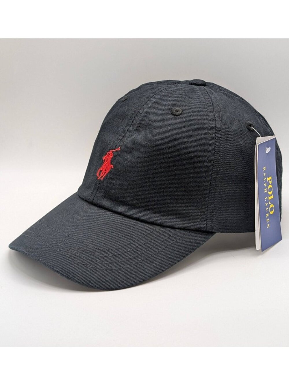 Polo Ralph Lauren Adjustable Strap Back Black Red Pony Logo NEW NWT Unisex Hat
